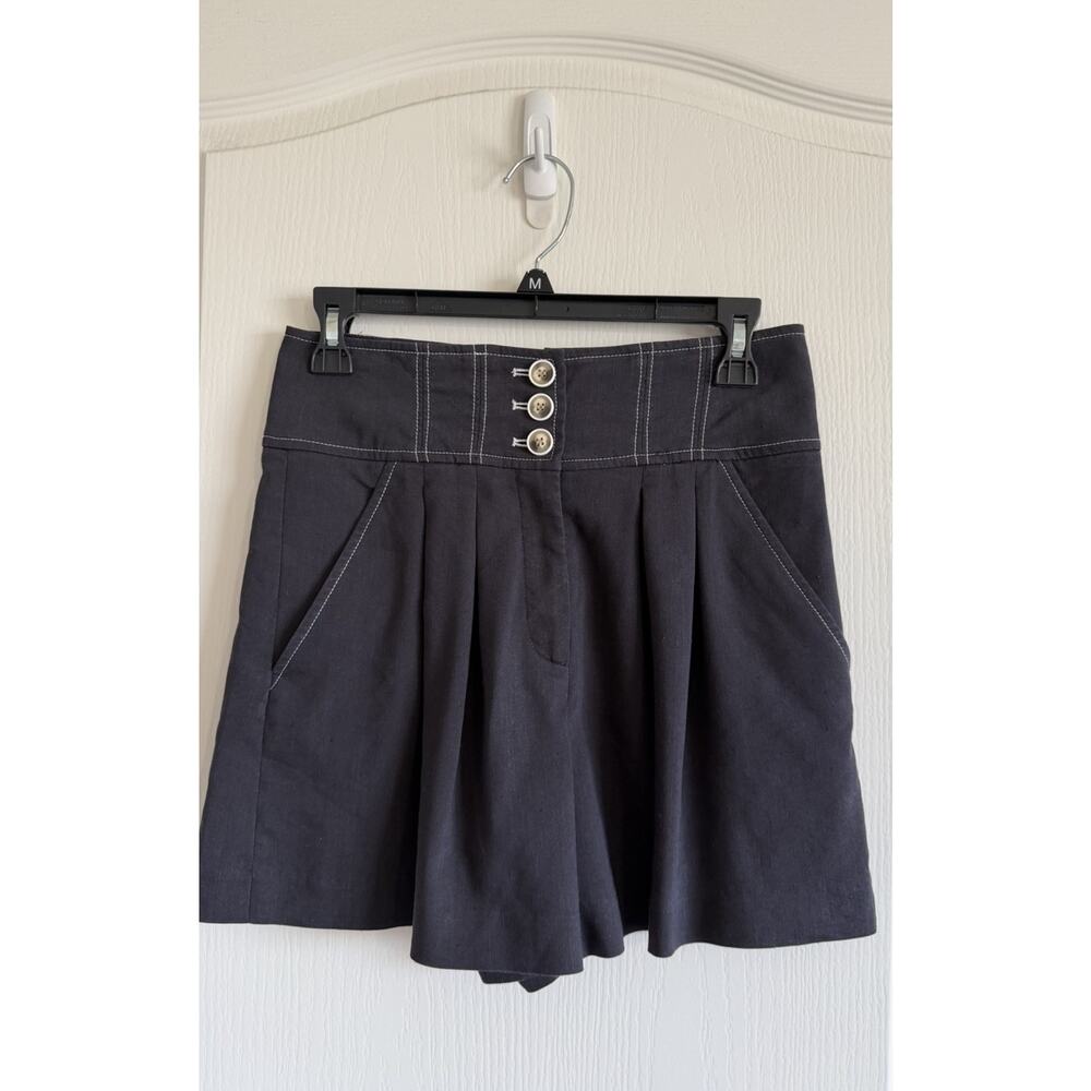 Veronica Beard Sz 2 Shorts Alicia Linen Blend High Rise Pleated Dark Navy $348 - Picture 7 of 16